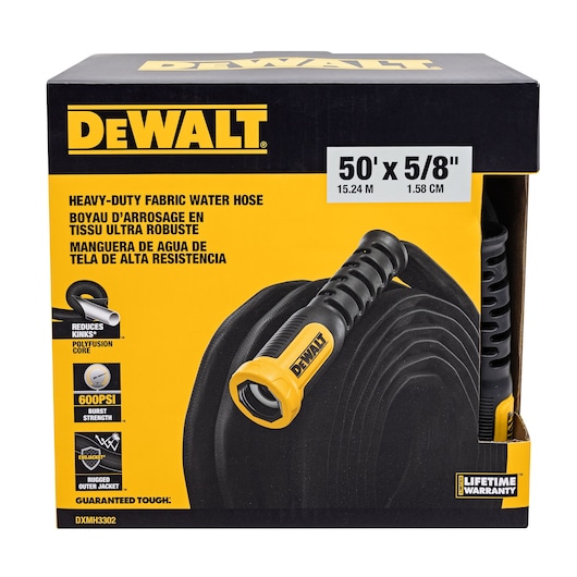 DEWALT 50 ft. x 5/8 in. Heavy-Duty Professional Grade Fabric Garden Hose
