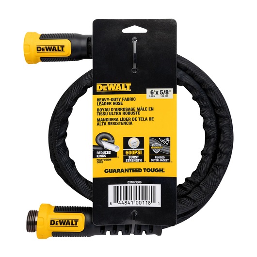 DEWALT 6 ft. x 5/8 in. Heavy-Duty Professional Grade Fabric Garden Hose